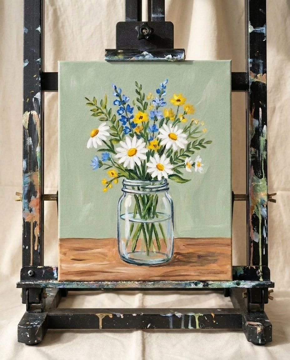 Wildflower Jar — a Bravaura guided painting design