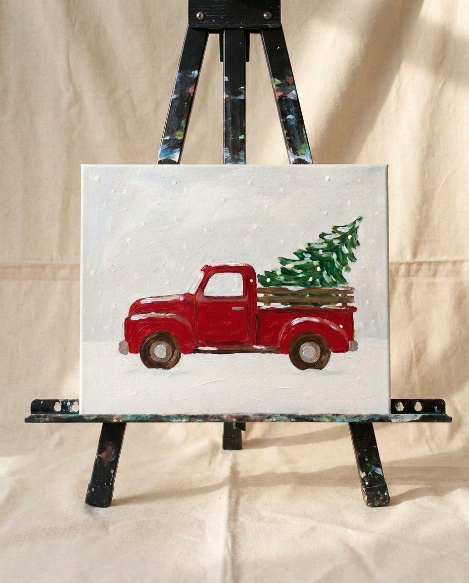 Red Truck & Tree — a Bravaura guided painting design