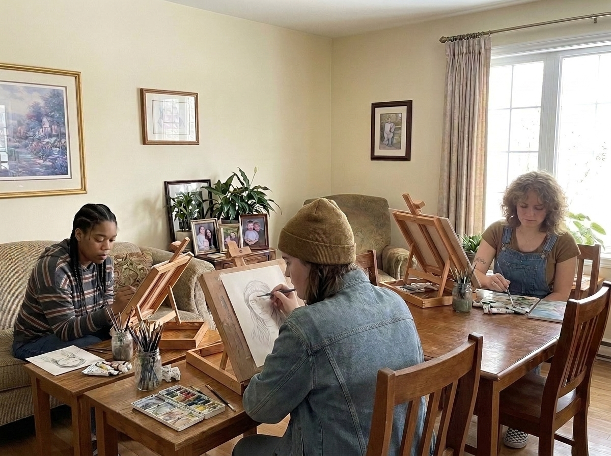 A Bravaura painting and drawing lesson in progress