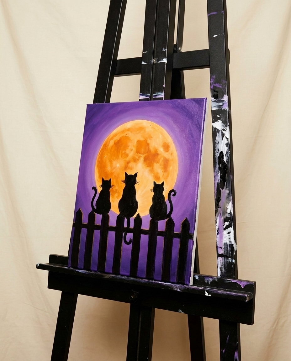 Cats on a Fence — a Bravaura guided painting design
