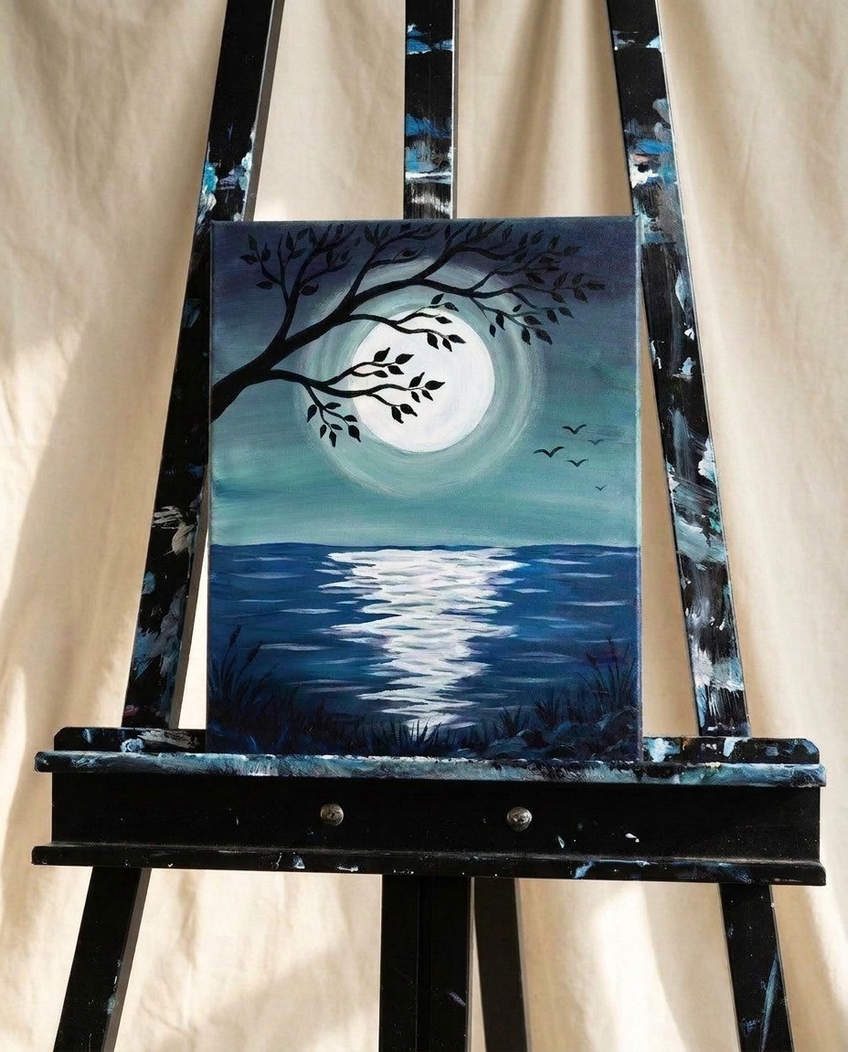 Moonlit Lake — a Bravaura guided painting design