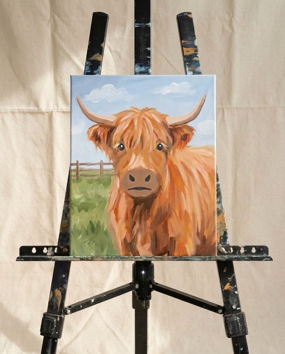Highland Cow — a Bravaura guided painting design